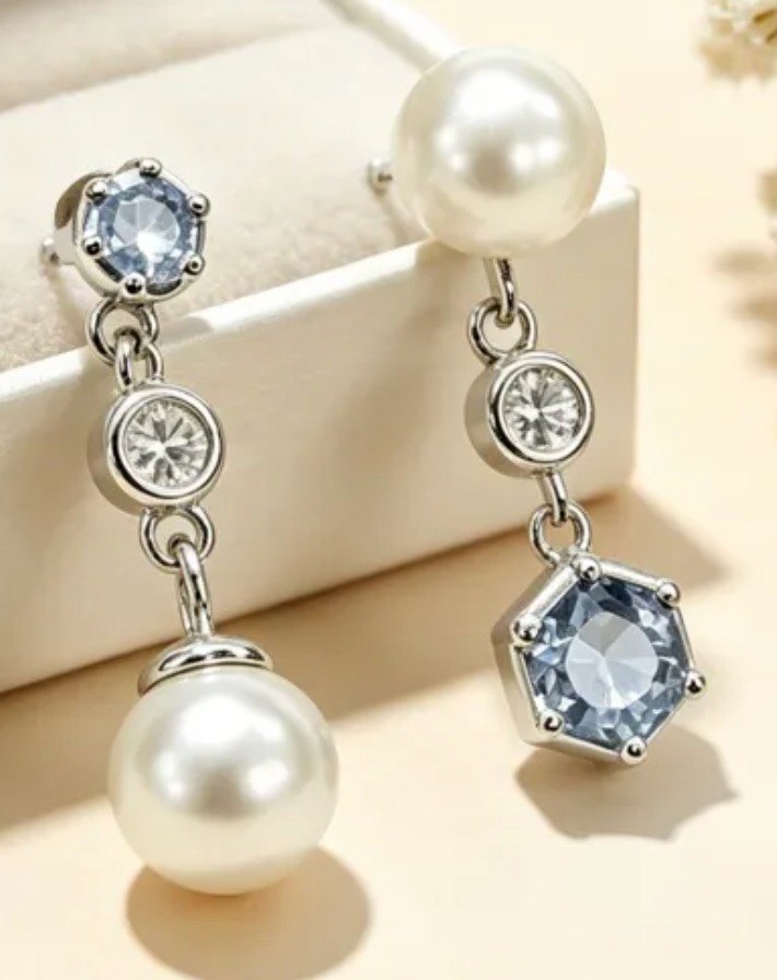 Aretes Perlita Blue
